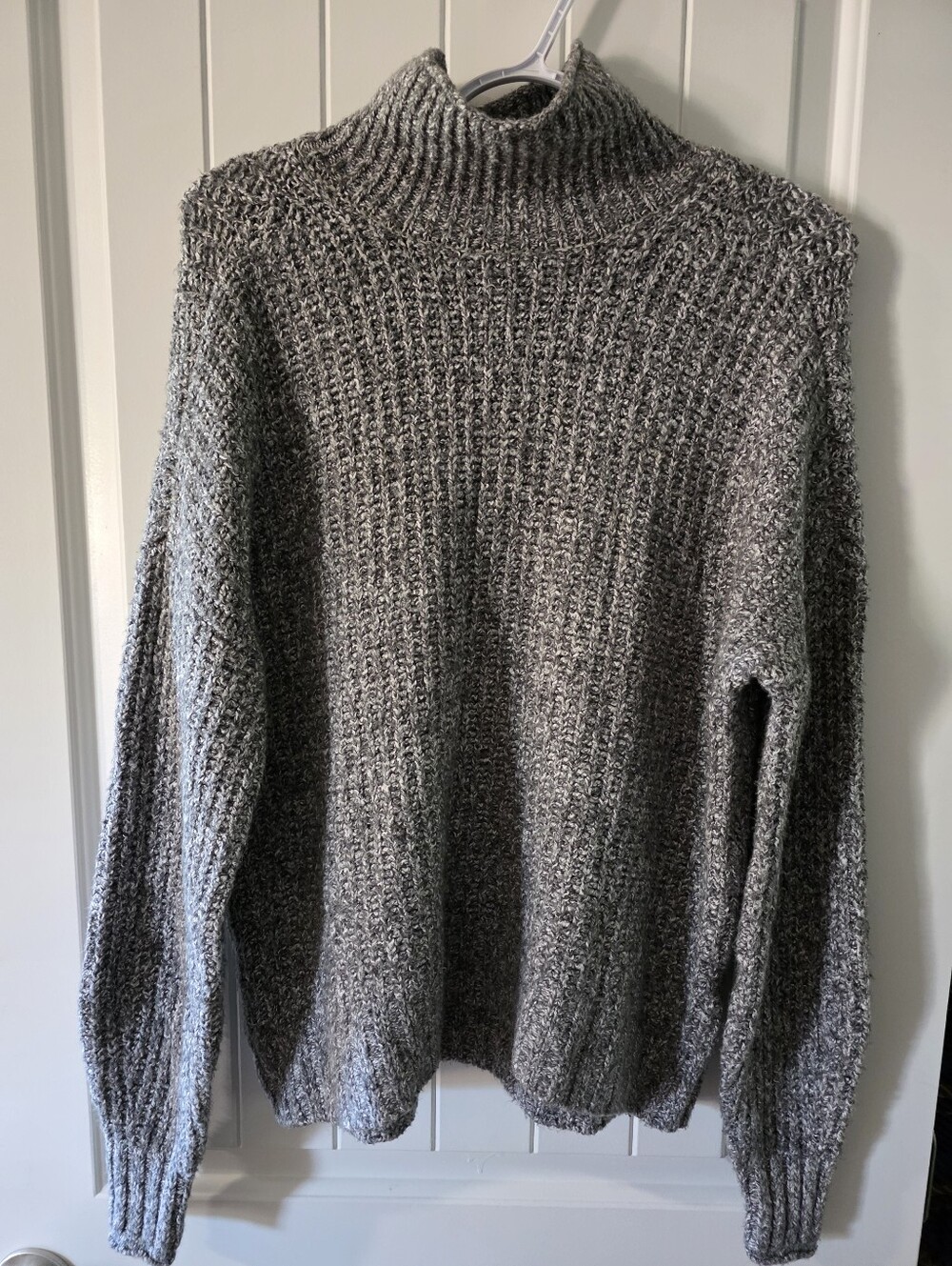 American Eagle Outfitters Oversized Sweater Gray Marbeled Cotton Blend XS NWOT